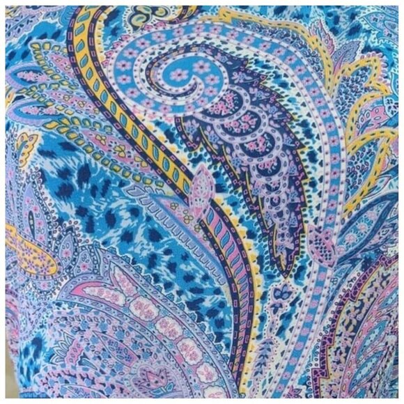 NWT Sam Edelman Summer Paisley Ruffled Midi | Blue Multi Asymmetrical Hem | Sz 4 - Picture 5 of 15